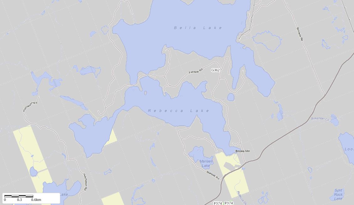 Crown Land Map of Rebecca Lake in Municipality of Lake of Bays and the District of Muskoka